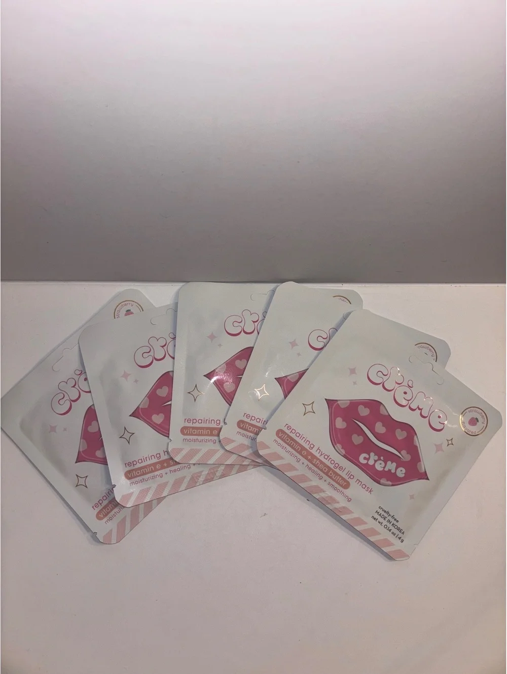 The Crème Shop Strawberry Hydrogel Lip Mask Vitamin E Shea Butter